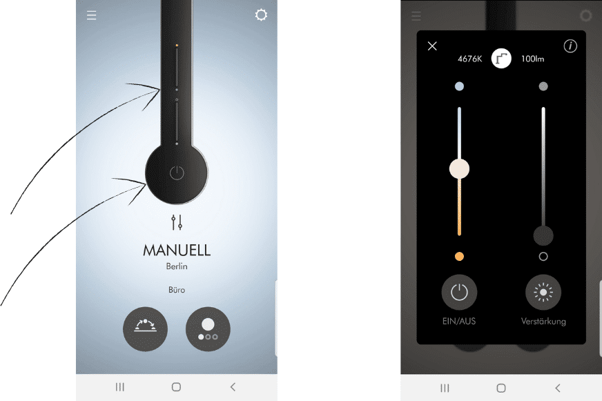 You can regulate the light setting in the Dyson Link app.